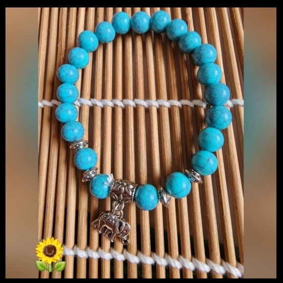 ELEPHANT Boho Turquoise Beaded Bracelet BR - Picture 1 of 3